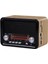 Kahverengi Nostaljik Radyo Bluetooth USB Aux Şarjlı Fm Radyo 6