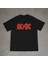 Ac:dc Tasarım Baskılı Siyah Oversize T-Shirt 1