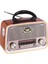 Kahverengi Eskitme Retro Radyo, Bluetooth, Fm, Sd, Aux, Kartlı, Çok Renkli 1