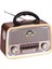 Kahverengi Eskitme Nostalji Tasarımlı Bluetooth Radyo, Fm, Sd Kart, Aux Özellikli 1