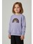 Kız Çocuk %100 Pamuk Gökkuşağı Süzeneli Sweatshirt - 1021 1