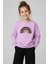 Kız Çocuk %100 Pamuk Gökkuşağı Süzeneli Sweatshirt - 1021 1