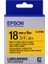 Epson Lk-5ybw Güçlü Yapışkanlı Sarı Üzeri Siyah 18MM 9metre Etiket 1