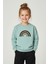 Kız Çocuk %100 Pamuk Gökkuşağı Süzeneli Sweatshirt - 1021 1