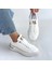 Hley Beyaz Rugan Paraşüt Detaylı Bağcıklı Spor Ayakkabı 4