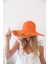 Kadın Vlt Turuncu Yazı Detaylı Kadın Hasır Şapka 3