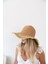 Kadın Edt Naturel Yeşil Yazı Detaylı Hasır Şapka 2