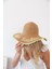 Kadın Edt Naturel Yeşil Yazı Detaylı Hasır Şapka 3