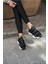 Elen Kadın Siyah Scuba Kumaş Taş Detay Sneaker 6