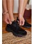 Olivia Kadin Siyah Gercek Deri Suet Garnılı Sneaker 6