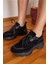 Olivia Kadin Siyah Gercek Deri Suet Garnılı Sneaker 7