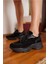 Olivia Kadin Siyah Gercek Deri Suet Garnılı Sneaker 8