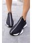 Bareto Kadın Siyah Dalgıc Kumaş Sneaker 6