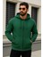 Erkek Kışlık Oversize Yeşil Kapsonlu Fermuarli Sweat 2
