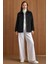 Gömlek Yaka Kuşak Detaylı Oversize Kısa Kaban SİYAH 3155 5