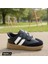 Günlük Unisex Çocuk Şeritli Siyah Beyaz Işıklı Sneaker Cırtlı Hafif Rahat Spor Ayakkabı 1