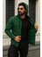 Erkek Kışlık Oversize Yeşil Kapsonlu Fermuarli Sweat 4
