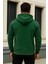 Erkek Kışlık Oversize Yeşil Kapsonlu Fermuarli Sweat 6
