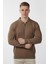 Erkek Kahve Slim Fit Polo Yaka Triko Kazak - Yumuşak Dokulu Esnek ve Şık Görünüm 2605305 1