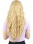 Su Dalgası Uzun Perçemsiz Fiber Sentetik Peruk - Sarı 4