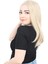 Kahkülsüz Fiber Sentetik Orta Boy Düz Peruk - Balköpüğü / Platin Röfleli 3