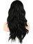 Dalgalı Perçemli Fiber Sentetik Orta Boy Peruk - Siyah 5