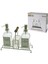 3 Pcs Metal Standlı - Cam Sıvı Sabunluk Seti Ahşap Tutmalı - Süngerlik (4887) 1