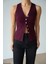Kadın V Yaka Düğmeli Triko Yelek 2