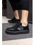 Kadın Siyah Eva Tabani Gercek Deri Sneaker 6