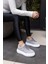 Girlya Kadın Gri Gercek Suet 6 cm Taban Yukseklık Sneaker 1