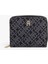 Th Icon Orta Boy Kapaklı Fermuarlı Jakarlı Kadın Siyah Cüzdan AW0AW17957BDS 1