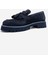 Poen Lacivert Süet Hakiki Deri Püsküllü Kadın Loafer Ayakkabı 4
