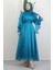 Mişa Tesettür Elbise Petrol 1