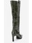 Lunelle Yeşil Baskı Sivri Burunlu Kadın Topuklu Çizme 5