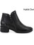 Kadın Siyah Fermuarlı Kalın Topuklu Hakiki Deri Bot 1
