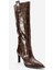 Lunelle Kahverengi Baskı Sivri Burunlu Kadın Topuklu Çizme 4