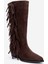Orlo Kahverengi Süet Hakiki Deri Püsküllü Kadın Western Çizme 3