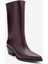 Juana Bordo Cilt Hakiki Deri Sivri Burunlu Kadın Çizme 3