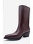 Juana Bordo Cilt Hakiki Deri Sivri Burunlu Kadın Çizme 4