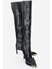 Vody Siyah Cilt Dizüstü Fermuarlı Kadın Topuklu Çizme 1