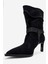 Myra Siyah Desenli Biyeli Tokalı Kadın Topuklu Bot 4