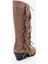 Orlo Toprak Süet Hakiki Deri Püsküllü Kadın Western Çizme 5