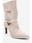 Myra Bej Süet Biyeli Tokalı Kadın Topuklu Bot 3
