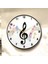Müzik Nota Renkli Baskı Desenli Sayılı Hediyelik Ahşap Sessiz Tablo Duvar Saati 1