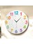 Çocuk Renkli Baskı Desenli Sayılı Hediyelik Ahşap Sessiz Tablo Duvar Saati 1