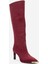 Lexa Bordo Süet Altın Detaylı Sivri Burunlu Kadın Topuklu Çizme 3