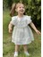 Kız Bebek Elbise Kız Çocuk Elbise Doğum Günü Parti Düğün Elbise Dantelli Kısa Kol astarlı elbise 1