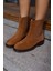 Hella Kadın Taba Gercek Deri Süet Arka Fermuar Lastık Detay Bot 2