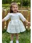 Kız Bebek Elbise Kız Çocuk Elbise Doğum Günü Parti Düğün Elbise Dantelli Kısa Kol astarlı elbise 1