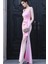 Volan Detaylı Kuyruklu Abiye 582054 Pembe 2